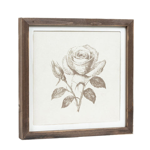 13" x 13" Reversible Tree & Rose Wood Wall Art - Multicolor