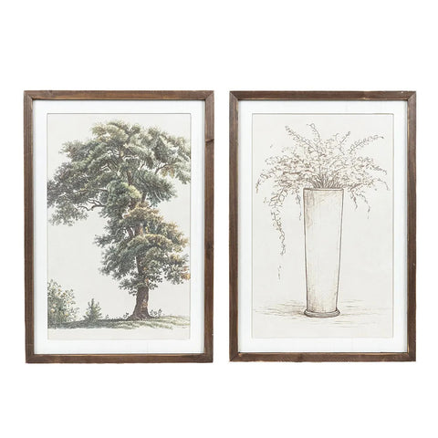 17" x 24" Reversible Flowers & Tree Wood Large Wall Art - Multicolor