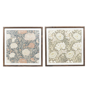 24x24 Reversible Wood Frame Sign - Multicolor Flowers