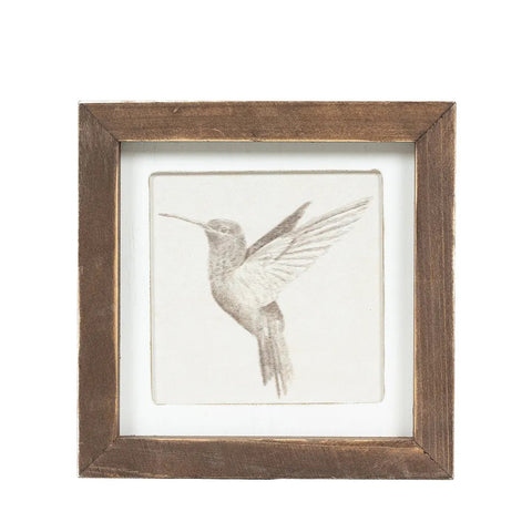 7" x 7" Reversible Bird & Butterfly Wood Wall Art - Multicolor