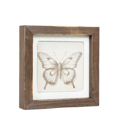 7" x 7" Reversible Bird & Butterfly Wood Wall Art - Multicolor