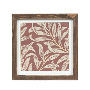 10" x 10" Reversible Botanical Wood Wall Art - Multicolor