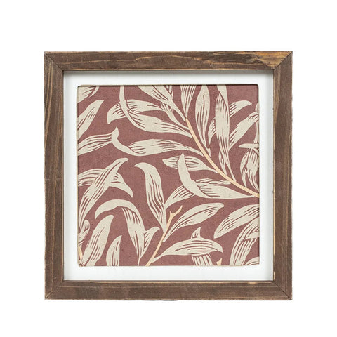 10" x 10" Reversible Botanical Wood Wall Art - Multicolor