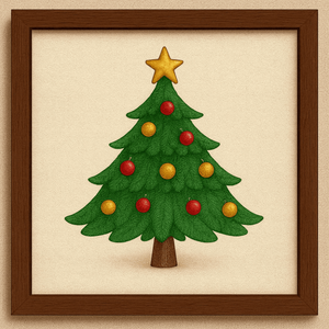 10" x 10" Christmas Tree Wall Art - Multicolor