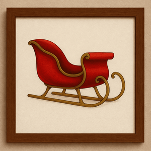 10" x 10" Sleigh Wall Art - Multicolor