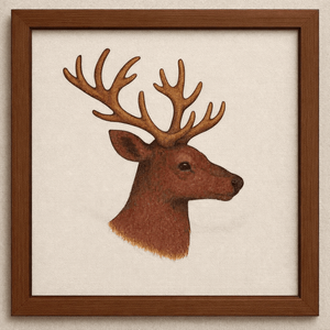 10" x 10" Reindeer Wall Art - Multicolor