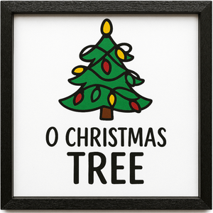 8" x 8" O Christmas Tree Wall Art - Multicolor