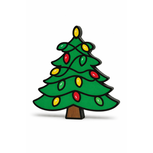 7" x 5" Lighted Tree Chunky Wood Shape - Multicolor