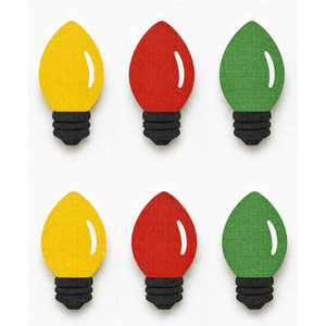 2" x 2" Christmas Light Mini Wood Cutouts - Set of 6 - Multicolor