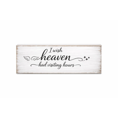 10" x 3" Reversible Wood Block Sign - White/Black | Bereavement Collection
