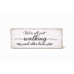 10" x 3" Reversible Wood Block Sign - White/Black | Bereavement Collection