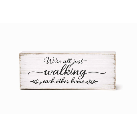 10" x 3" Reversible Wood Block Sign - White/Black | Bereavement Collection