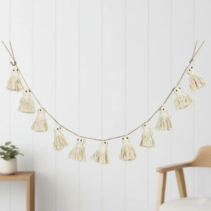 60" Ghost Halloween Garland in Black and White