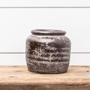 Rustic Glaze Brown Pottery Pot