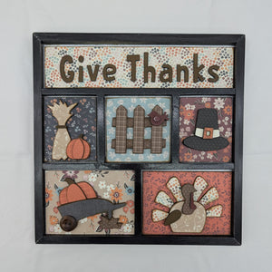 Shadow Box Frame Black with Give Thanks
