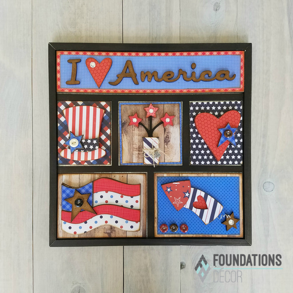 I Love America Shadow Box Kit
