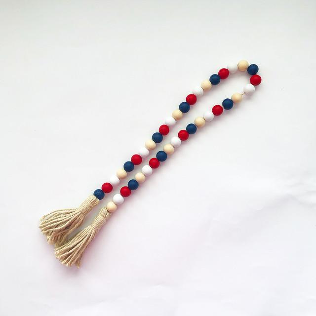 Wood Beads - Red, White, Blue, Natural – Foundations Decor