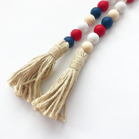 Wood Beads - Red, White, Blue, Natural