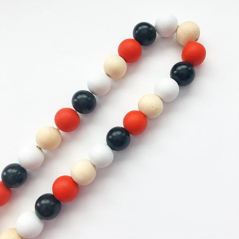 Wood Beads - Black, White, Orange, Natural