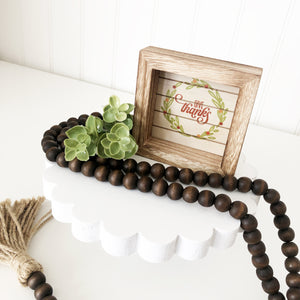 Wood Beads - Mini (Medium Small) Chocolate Brown 60" Long
