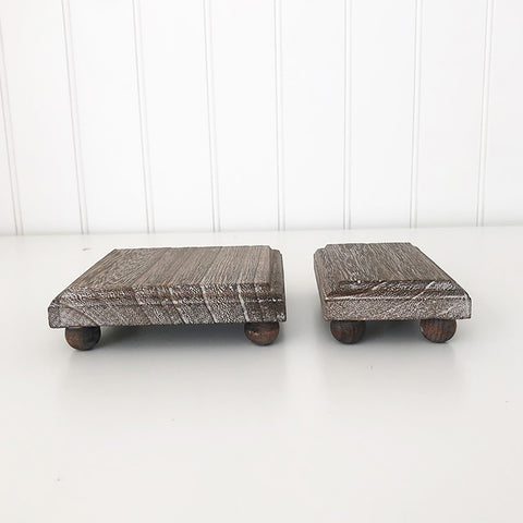 Mini Square Risers (Set of 2) - Antique Brown