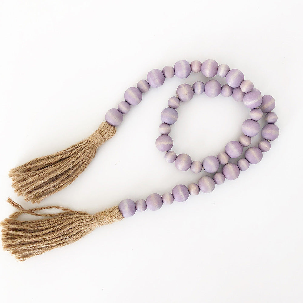 Wood Beads - Soft Lavender