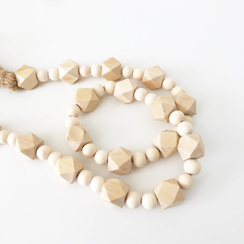 Wood Beads - Geometric w/ small Beads