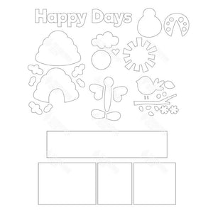 SVG File - Happy Days Shadow Box Kit