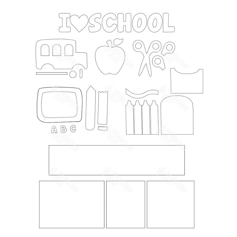 SVG File - School Shadow Box Kit