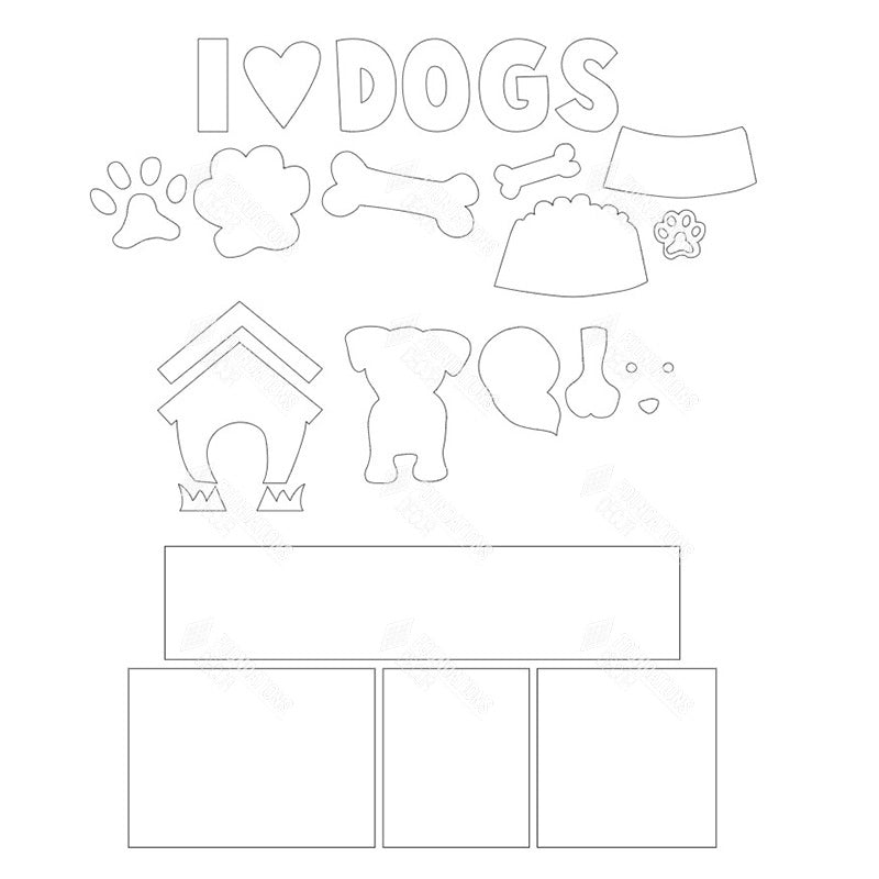 SVG File - Dogs Shadow Box Kit
