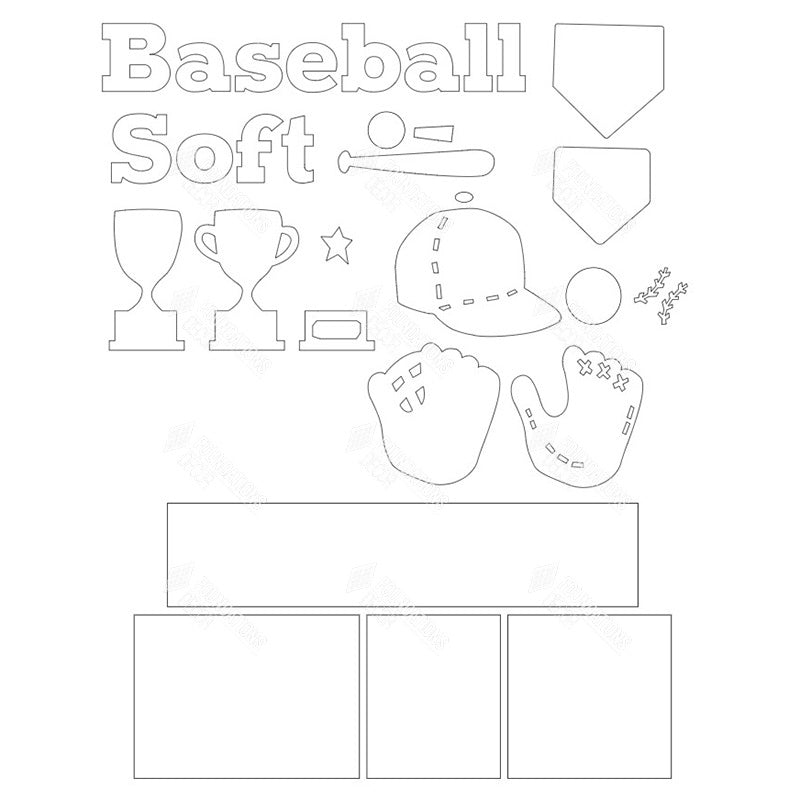 SVG File - Baseball Shadow Box Kit