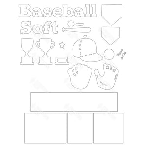 SVG File - Baseball Shadow Box Kit