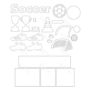SVG File - Soccer Shadow Box Kit