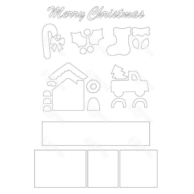 SVG File - Christmas Shadow Box Kit