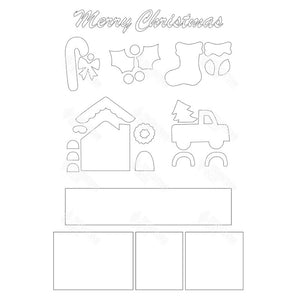 SVG File - Christmas Shadow Box Kit