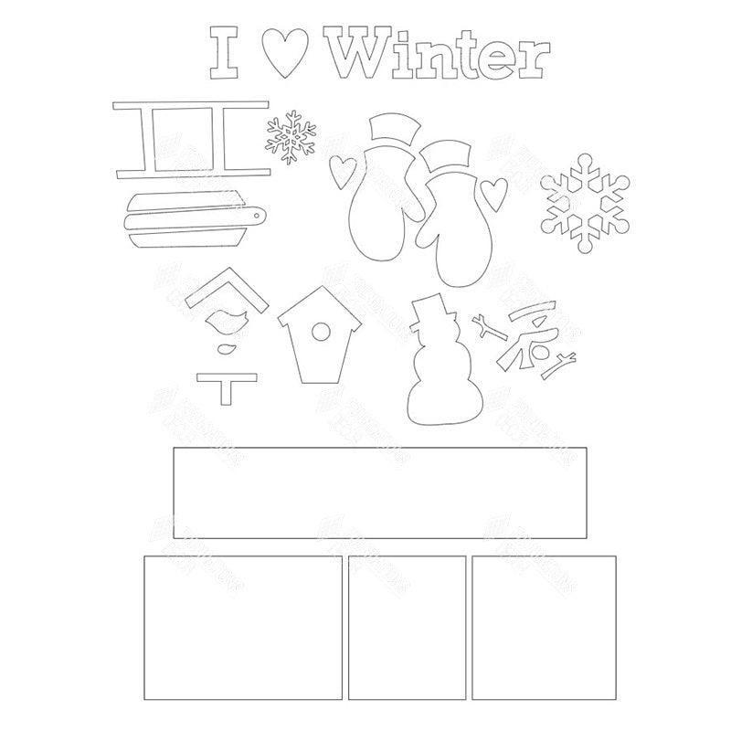 SVG File - Winter Shadow Box Kit