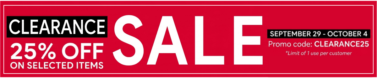 Clearance Sale 25% Off